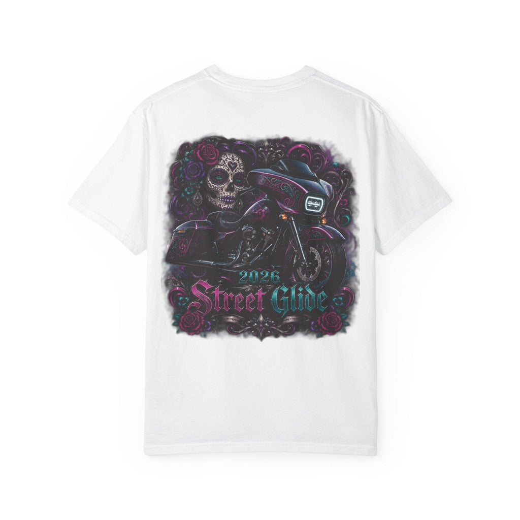 Skull Motorcycle T Shirt Biker Sugar Skull Graphic Tee
