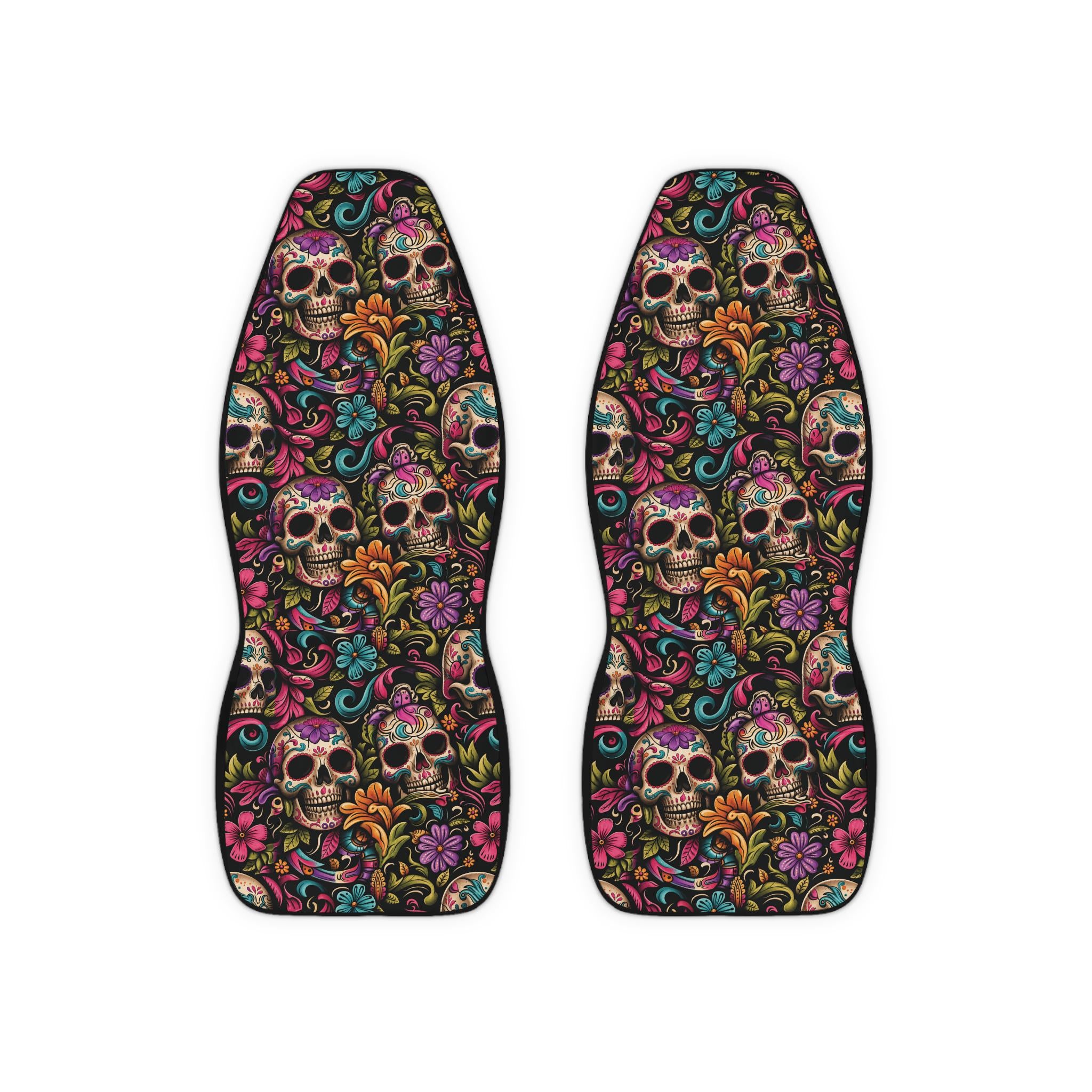 Colorful Sugar Skull Car Seat Covers