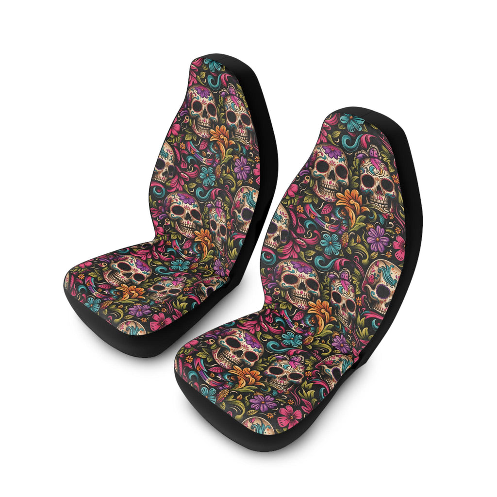 Colorful Sugar Skull Car Seat Covers