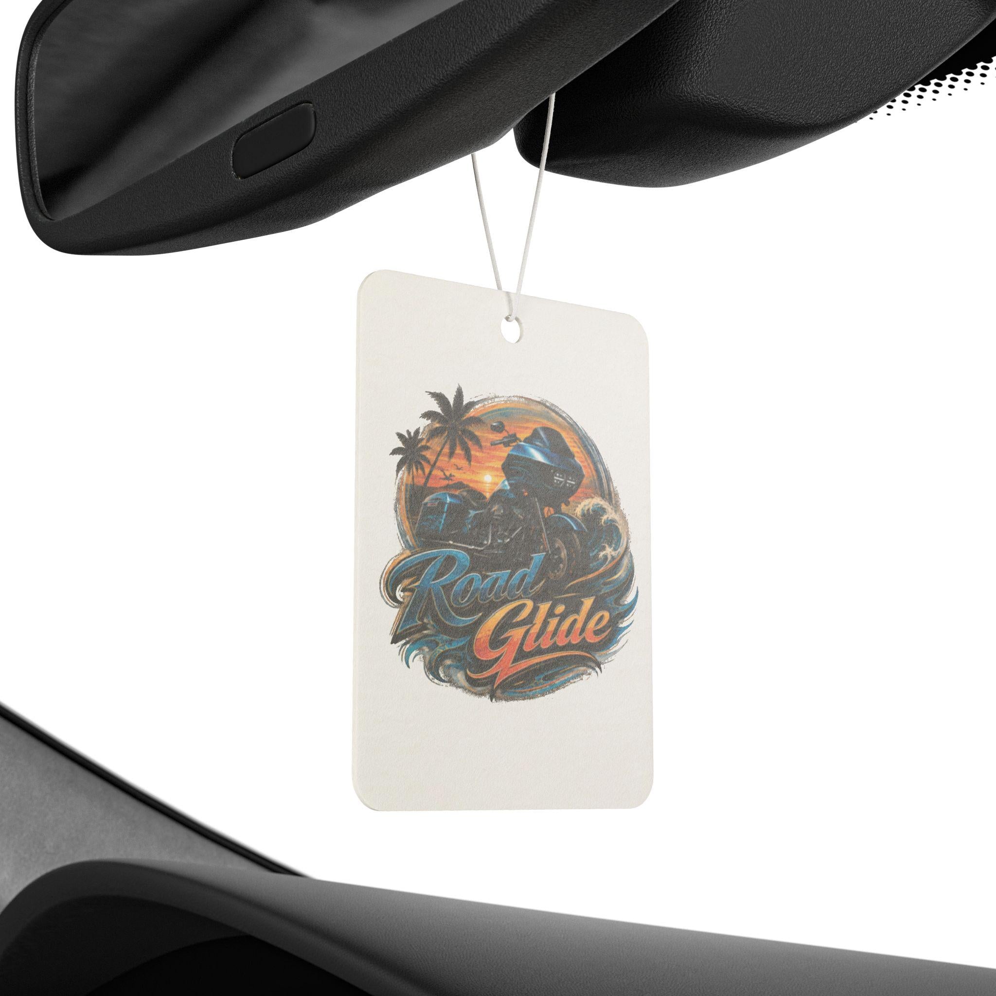 Motorcycle Car Air Freshener Retro Sunset Motorcycle Design
