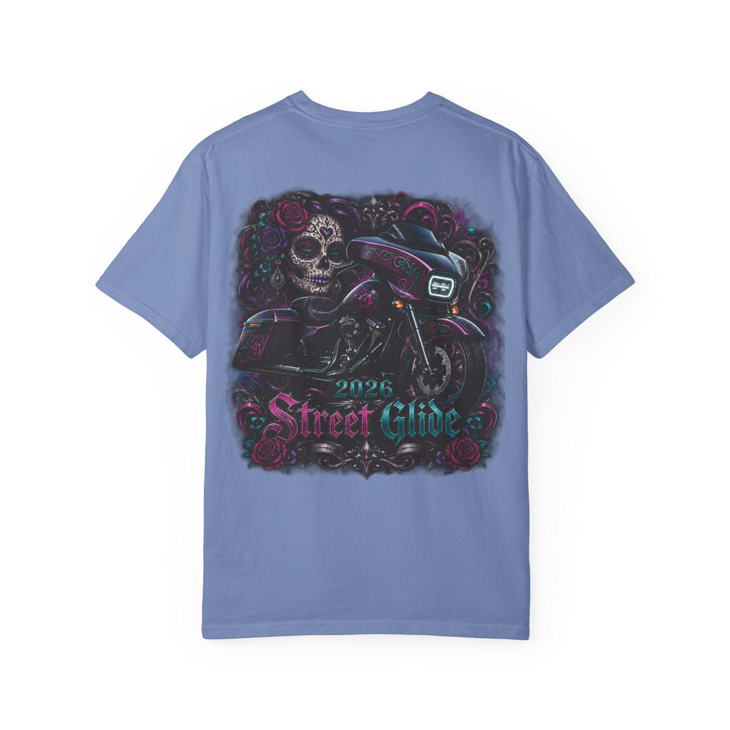 Skull Motorcycle T Shirt Biker Sugar Skull Graphic Tee