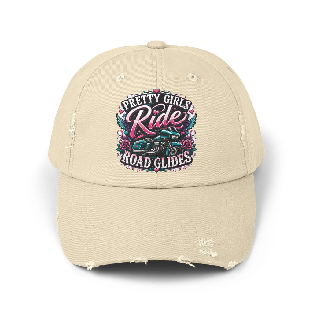 Pretty Girls Ride Road Glides Distressed Cap