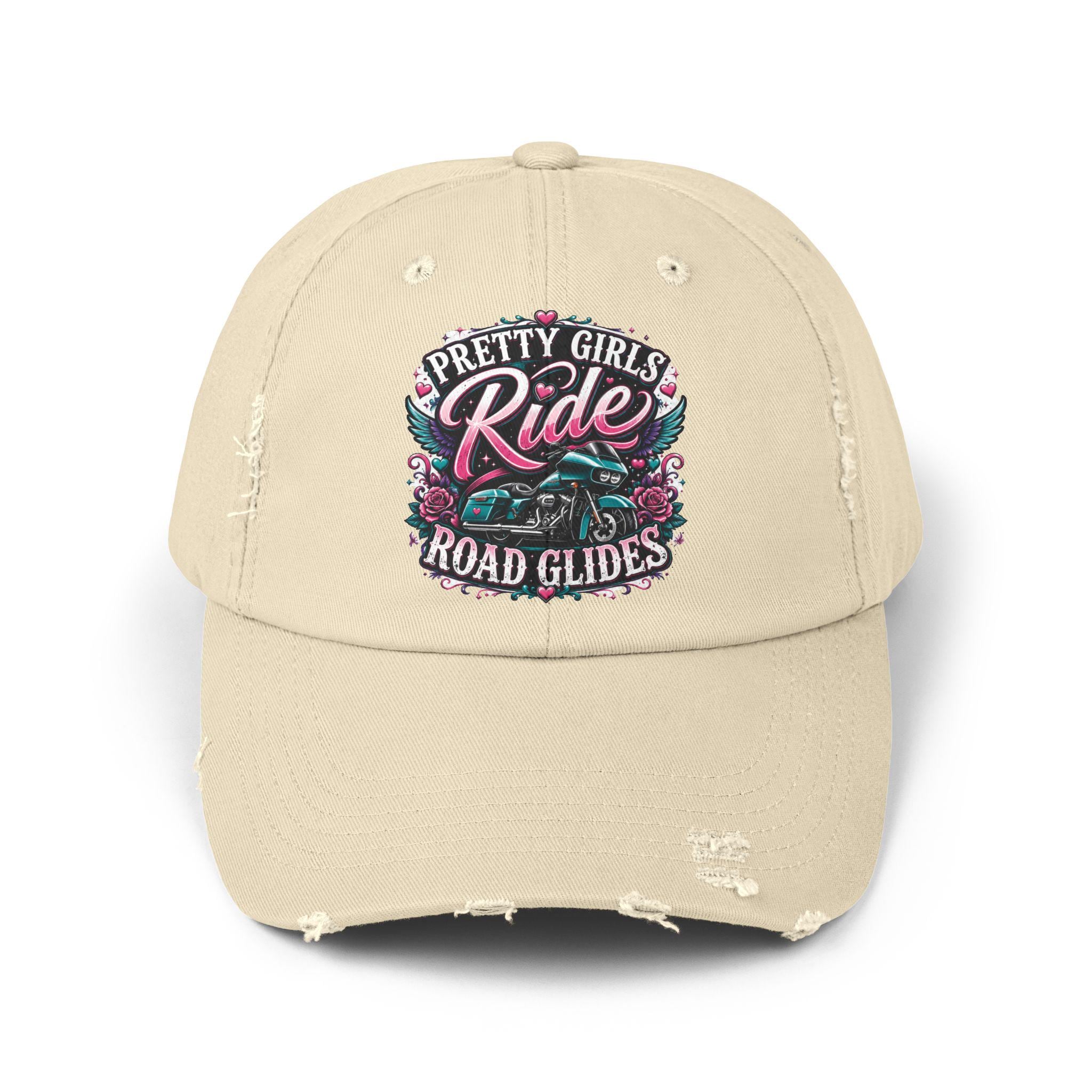 Pretty Girls Ride Road Glides Distressed Cap