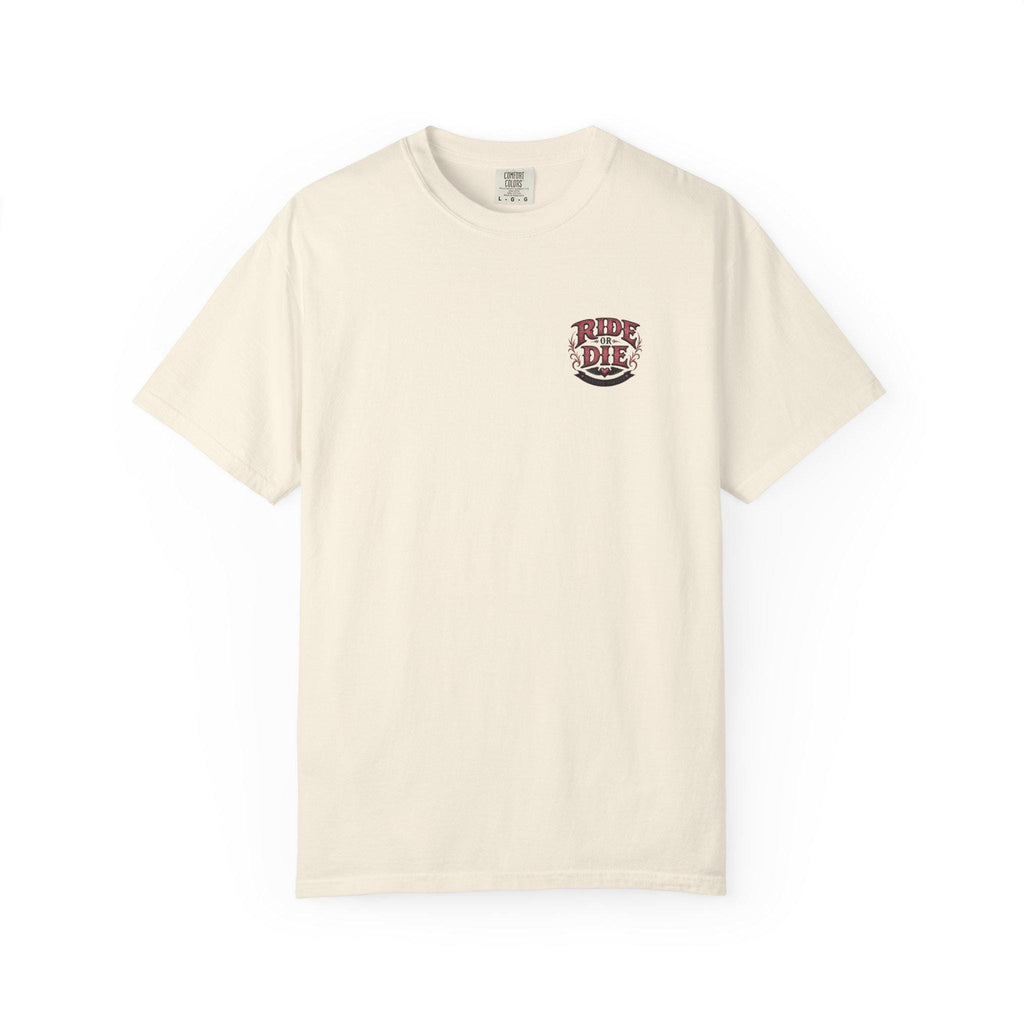 Ride or Die Motorcycle T-Shirt | Biker Sunset Back Print