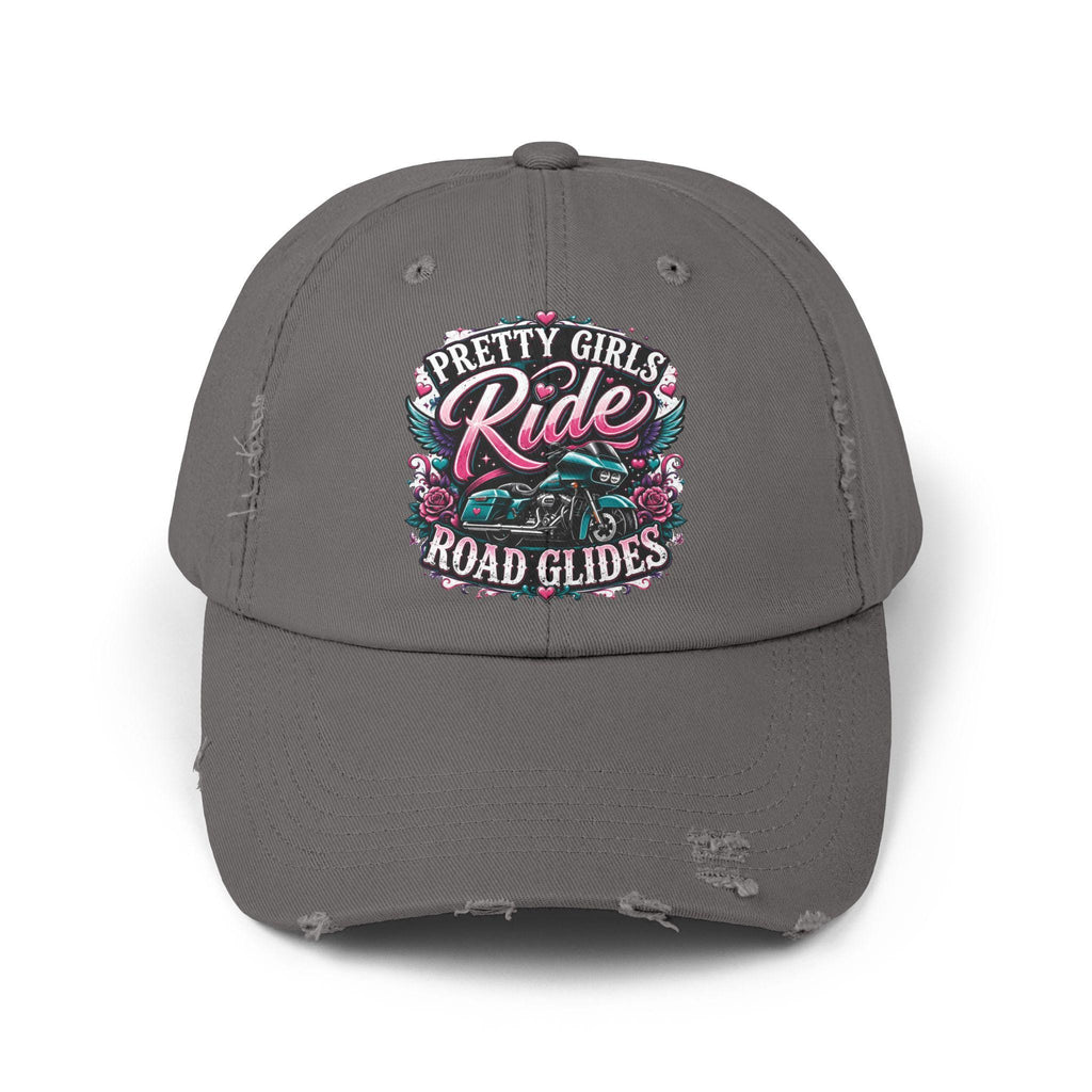 Pretty Girls Ride Road Glides Distressed Cap
