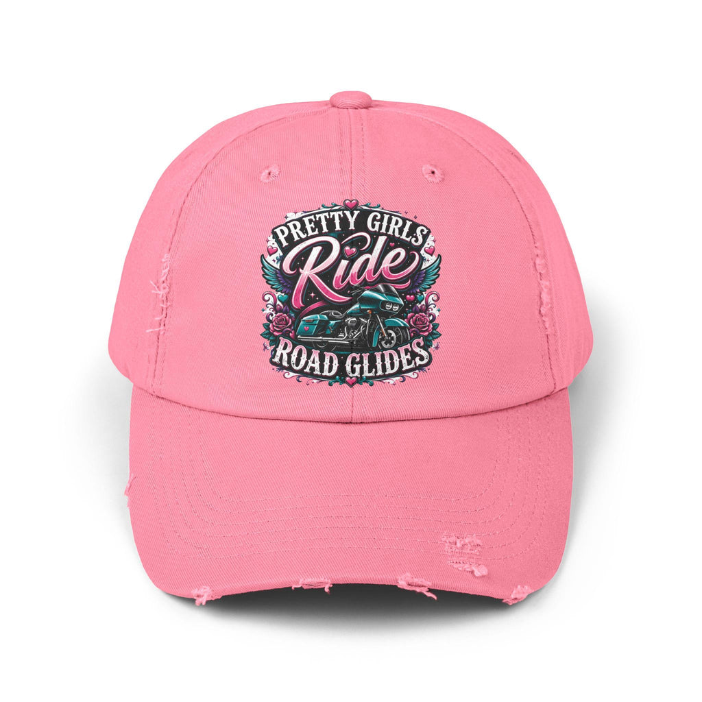 Pretty Girls Ride Road Glides Distressed Cap