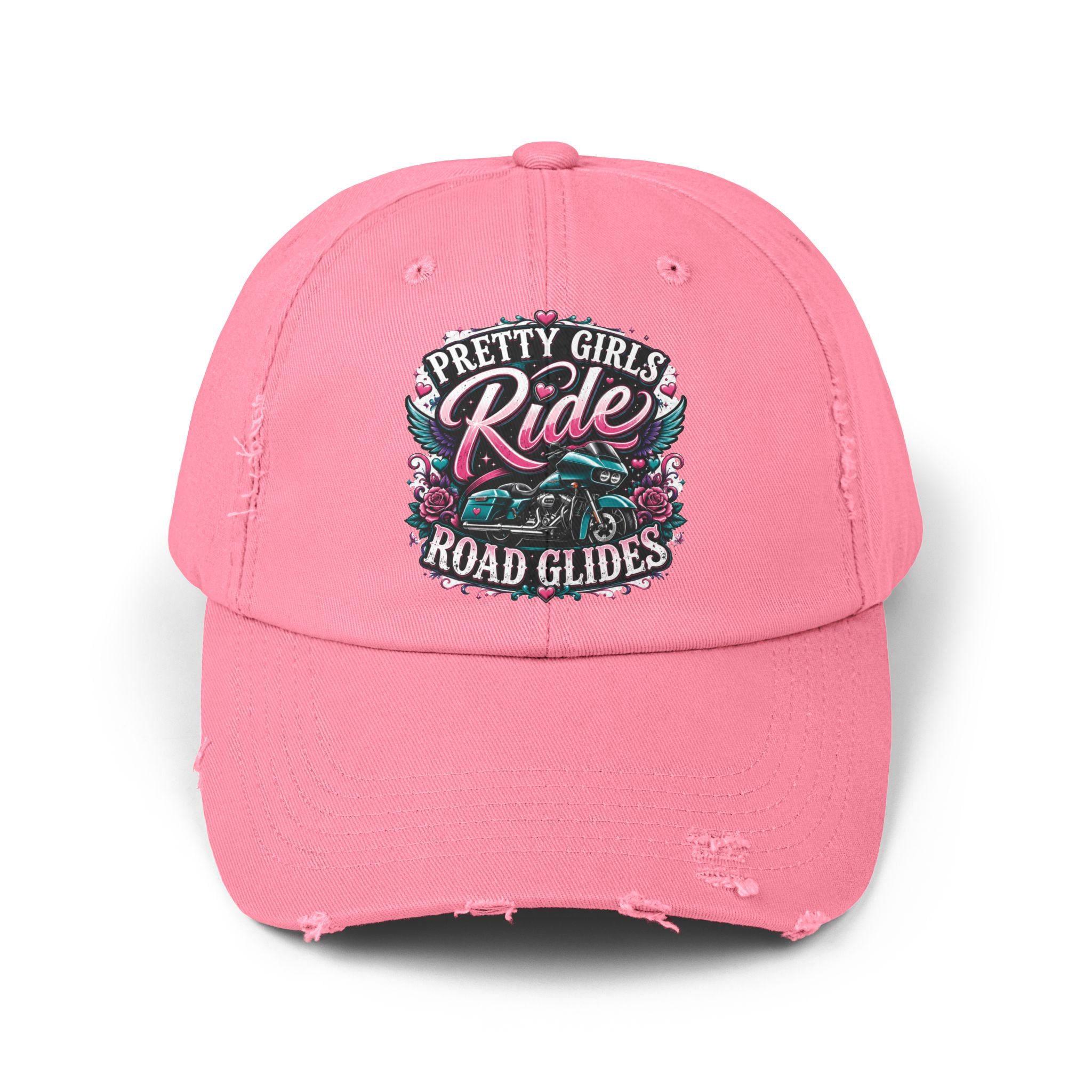Pretty Girls Ride Road Glides Distressed Cap