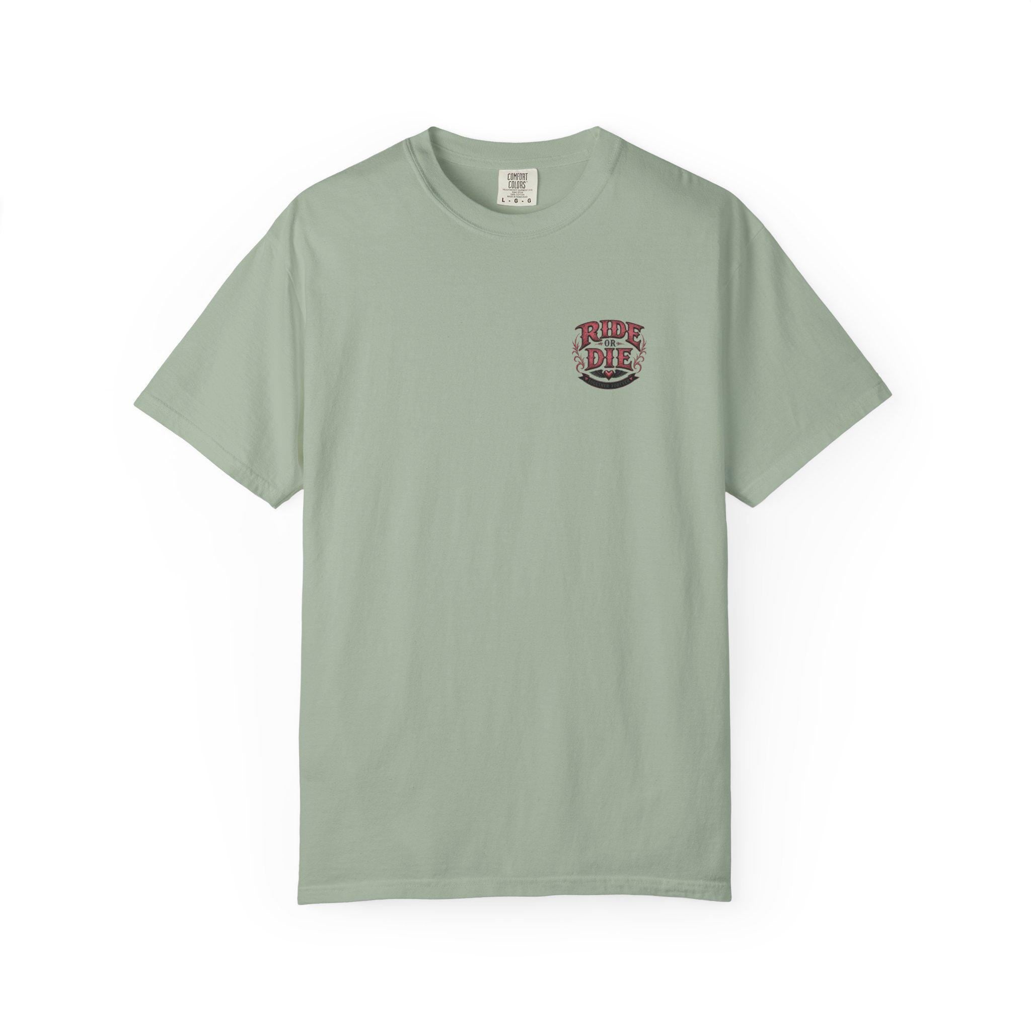 Ride or Die Motorcycle T-Shirt | Biker Sunset Back Print