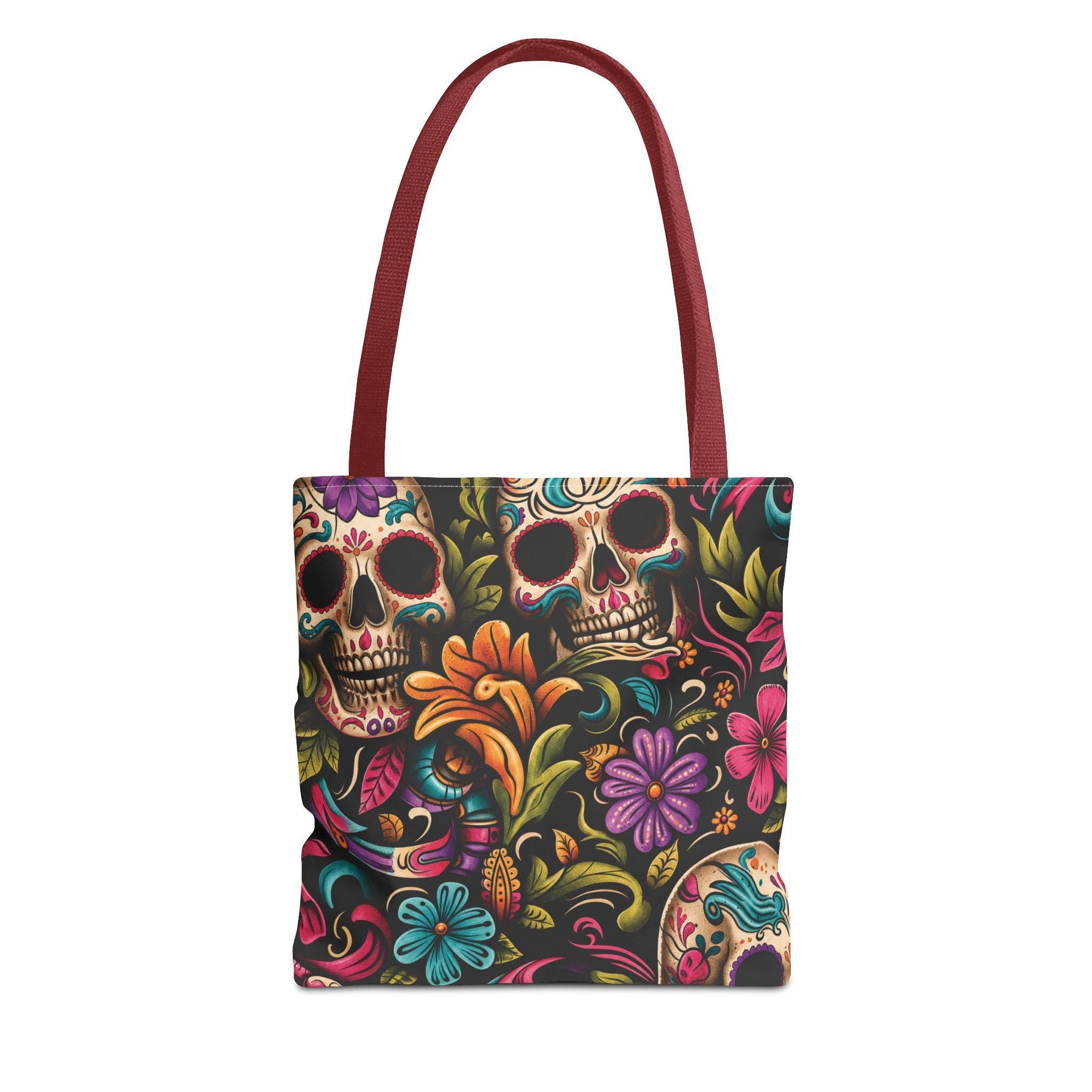 Sugar Skull Floral Tote Bag Day of the Dead Decorative Canvas Tote