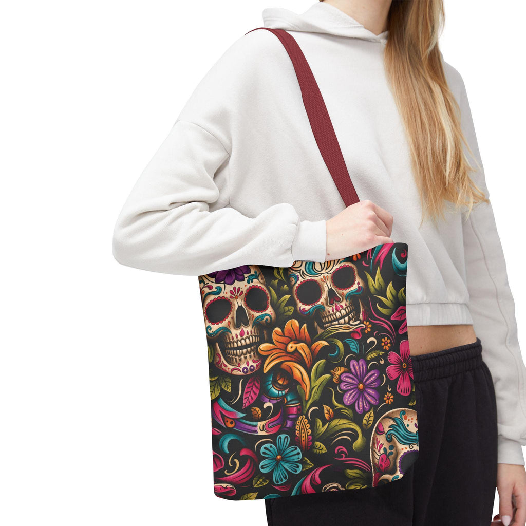 Sugar Skull Floral Tote Bag Day of the Dead Decorative Canvas Tote