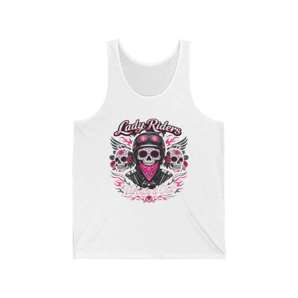 Lady Riders Skull Bandana tank Motorcycle Biker Graphic Tank Top