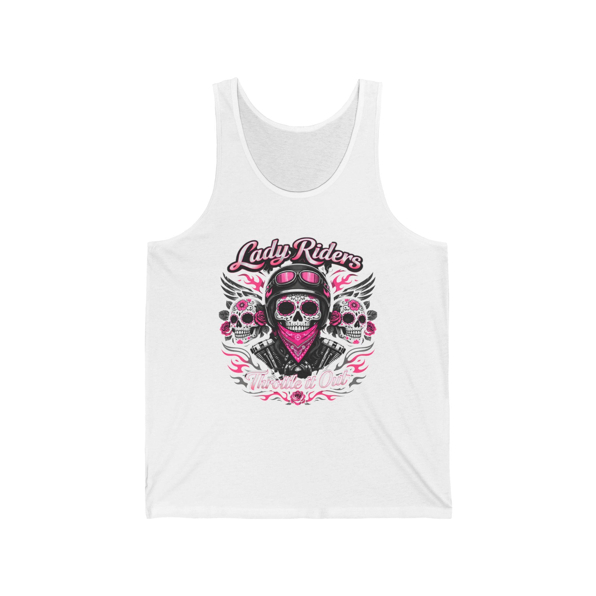 Lady Riders Skull Bandana tank Motorcycle Biker Graphic Tank Top