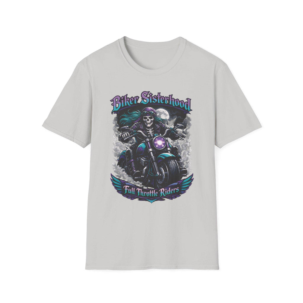 Biker Sisterhood T Shirt Full Throttle Rider Motorcycle Graphic Tee