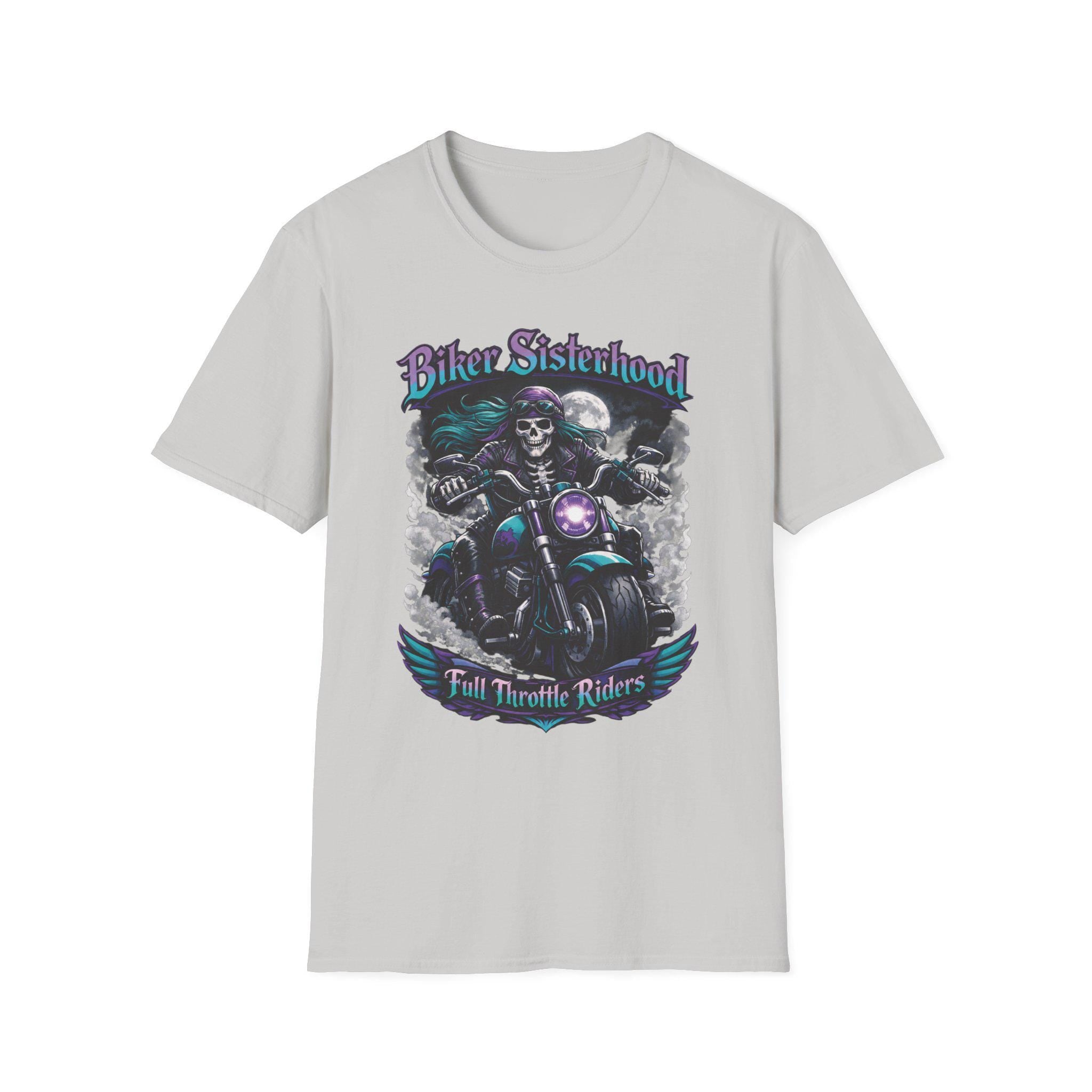 Biker Sisterhood T Shirt Full Throttle Rider Motorcycle Graphic Tee