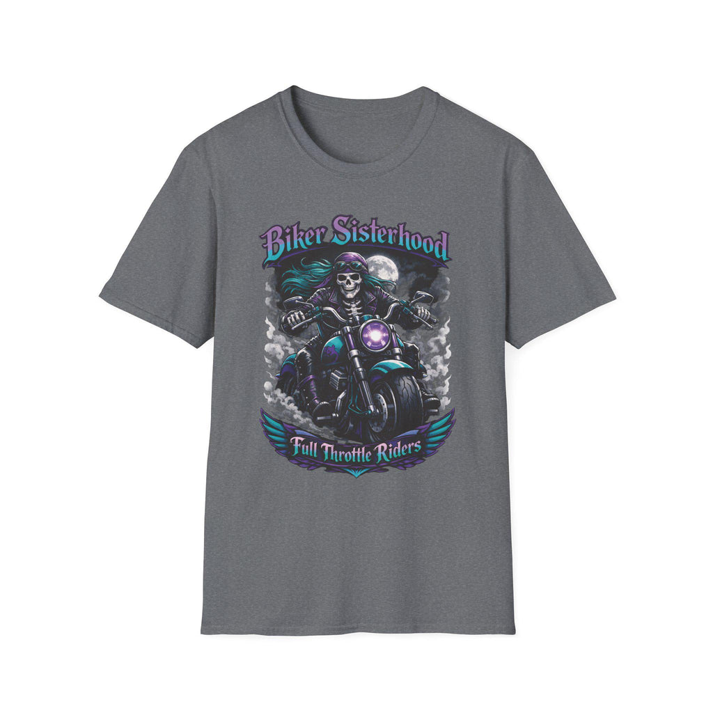Biker Sisterhood T Shirt Full Throttle Rider Motorcycle Graphic Tee