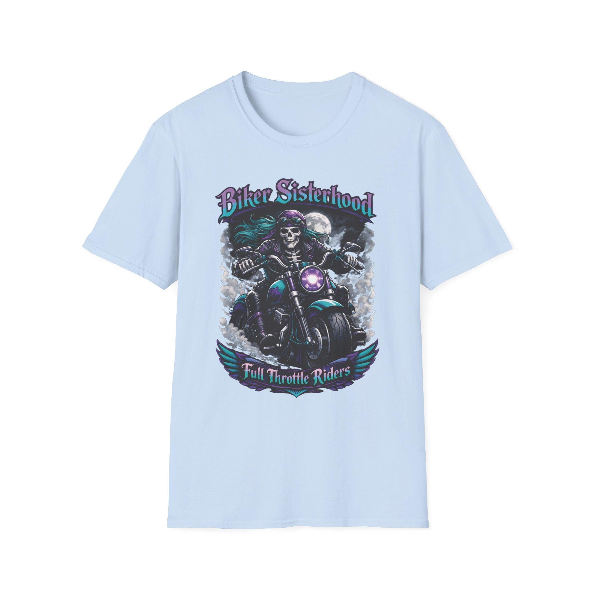Biker Sisterhood T Shirt Full Throttle Rider Motorcycle Graphic Tee