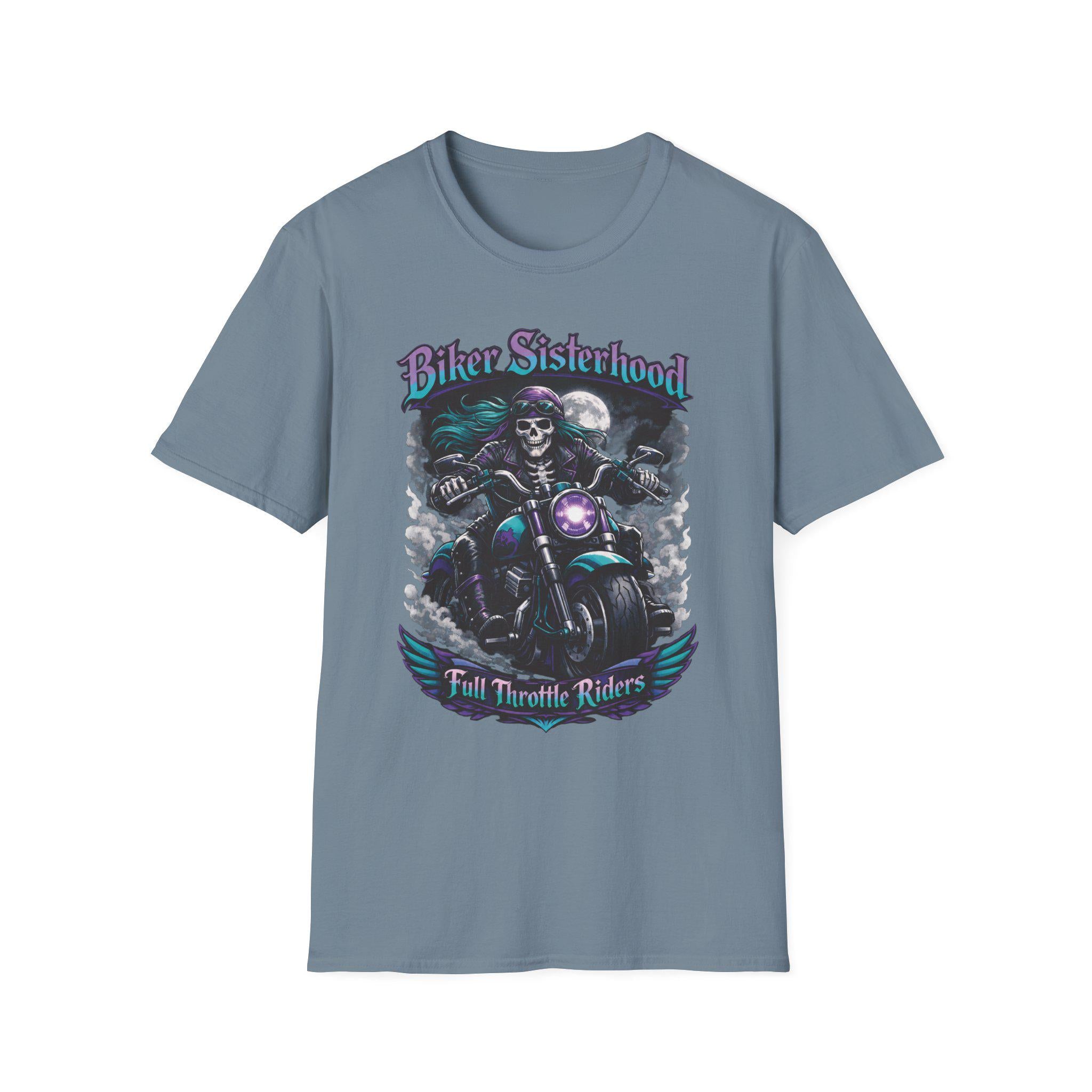 Biker Sisterhood T Shirt Full Throttle Rider Motorcycle Graphic Tee