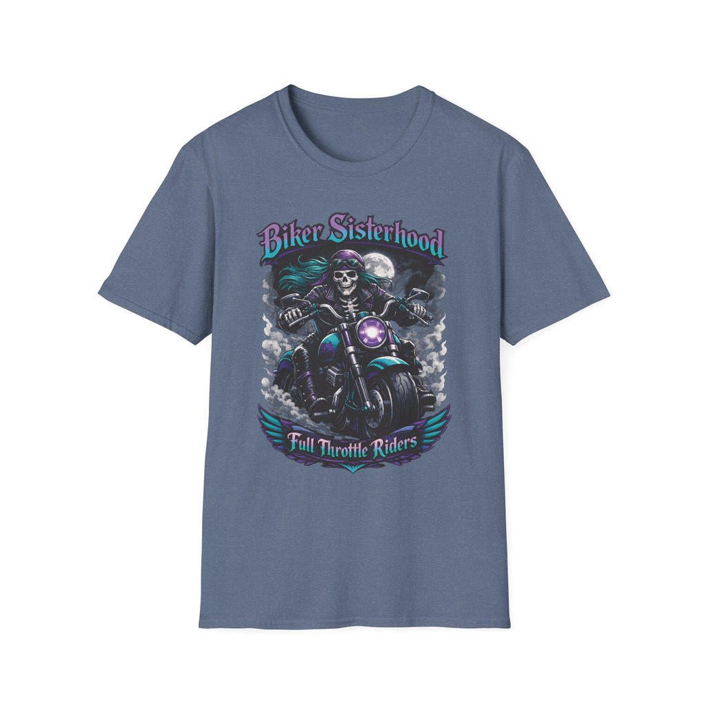Biker Sisterhood T Shirt Full Throttle Rider Motorcycle Graphic Tee