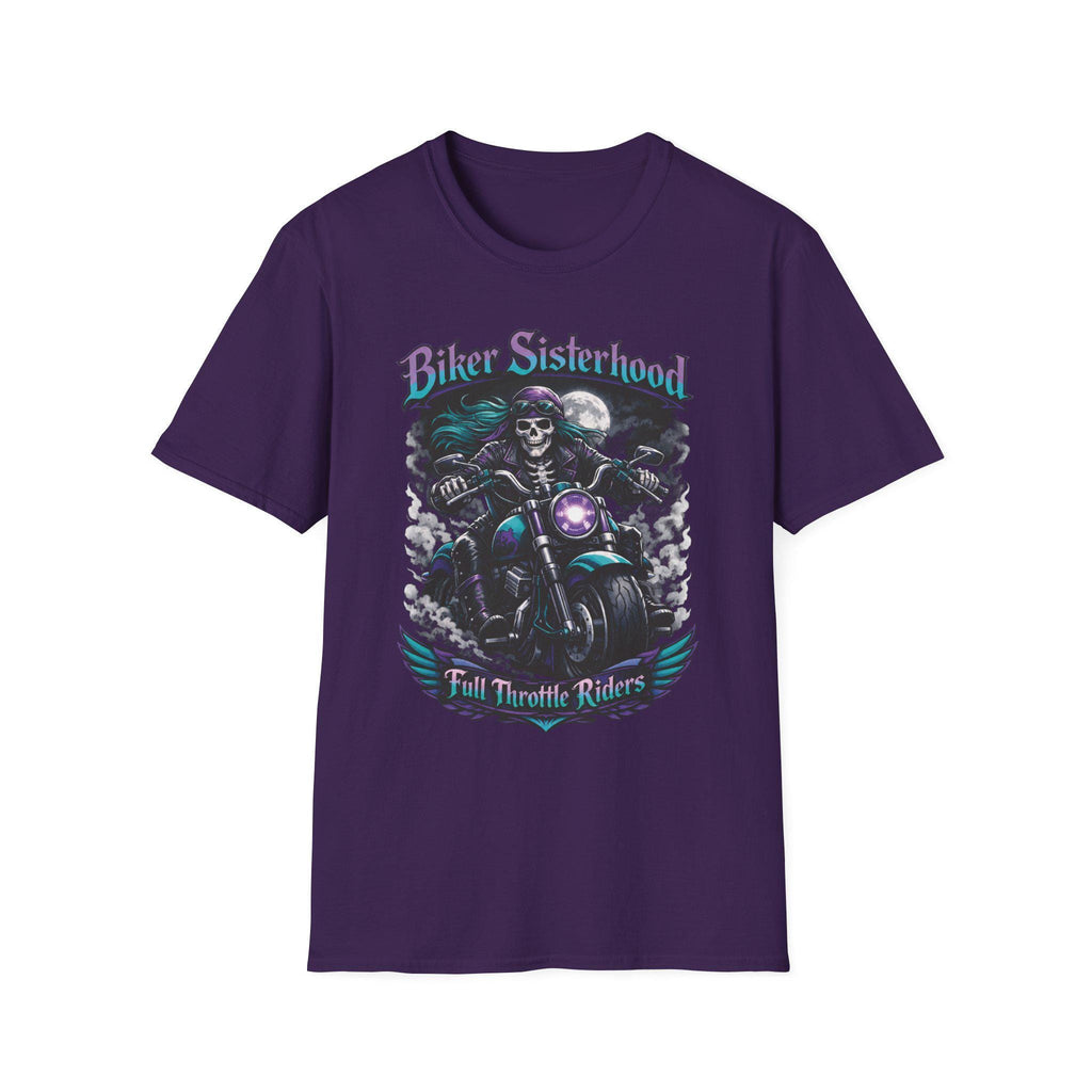 Biker Sisterhood T Shirt Full Throttle Rider Motorcycle Graphic Tee