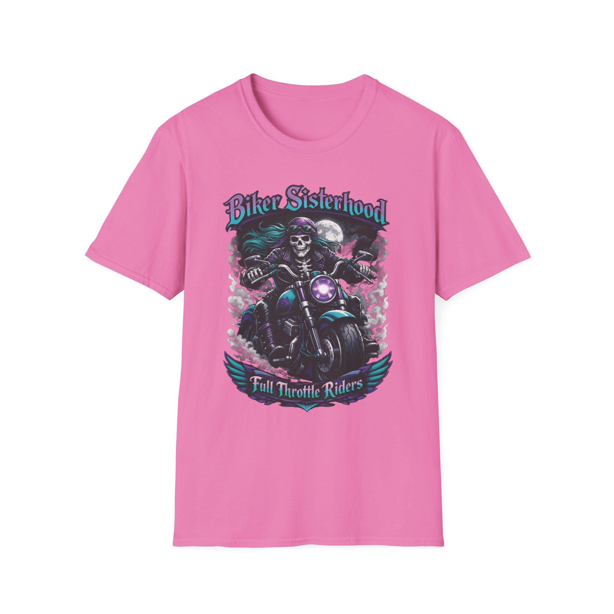 Biker Sisterhood T Shirt Full Throttle Rider Motorcycle Graphic Tee
