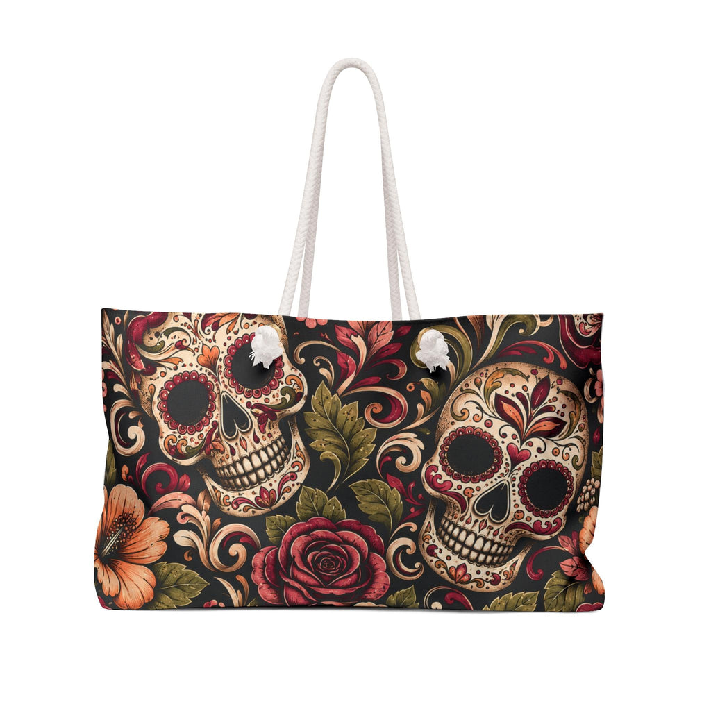 Sugar Skull Floral Weekender Bag Day of the Dead Travel Tote