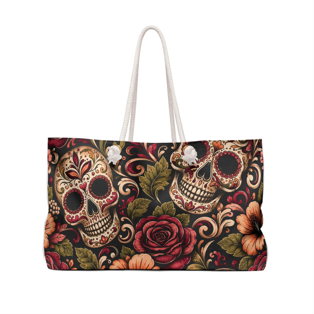 Sugar Skull Floral Weekender Bag Day of the Dead Travel Tote