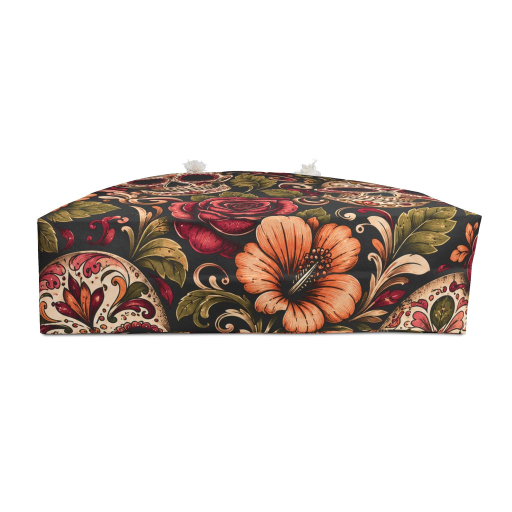 Sugar Skull Floral Weekender Bag Day of the Dead Travel Tote
