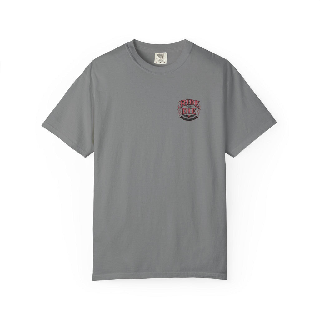Ride or Die Motorcycle T-Shirt Biker Sunset Back Print