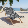 Sugar Skull Floral Beach Towel Day of the Dead Skull Pattern